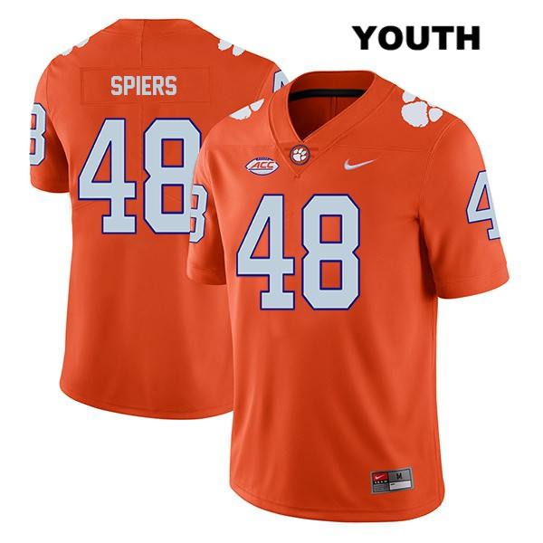 Youth Clemson Tigers #48 Will Spiers Stitched Orange Legend Authentic Nike NCAA College Football Jersey UKF2846BA